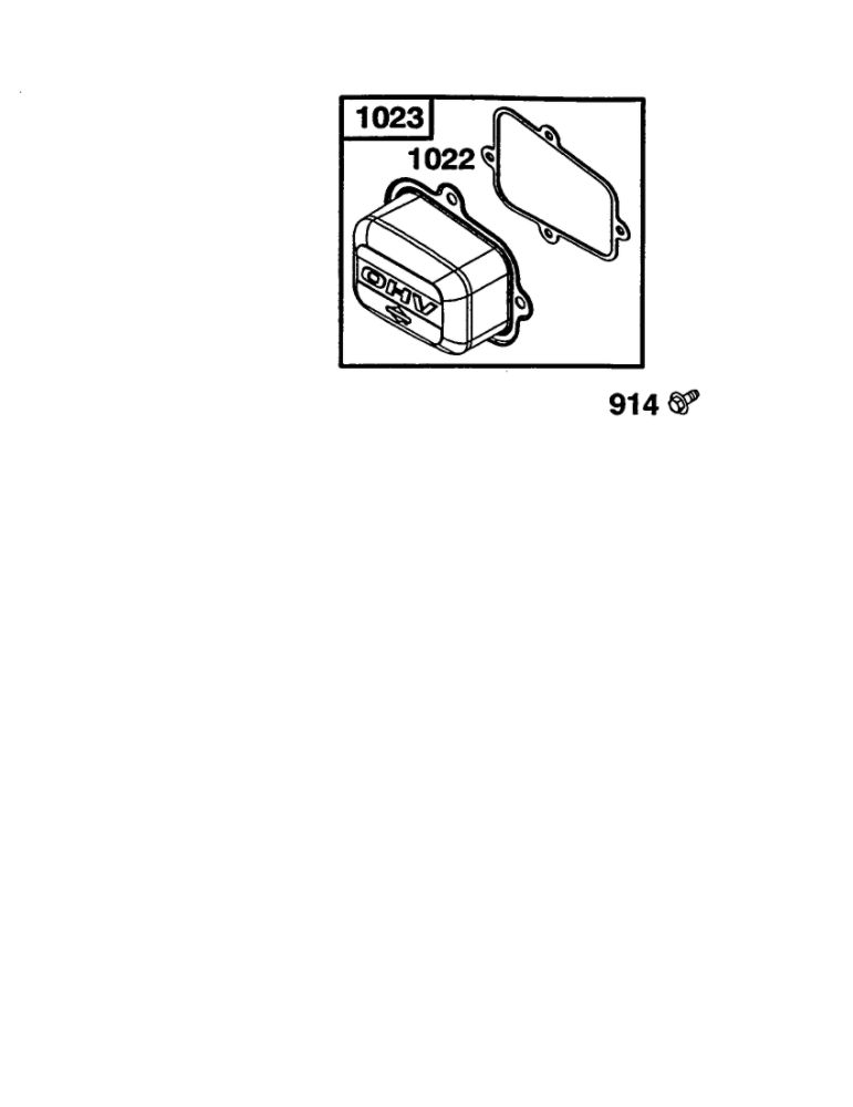 Rocker-Cover Diagram and Parts List for 110600-110699 0112- 0114- 0117 Briggs and Stratton Engine